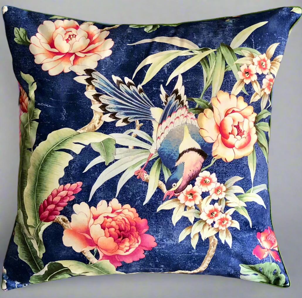 Exotic bird cushion