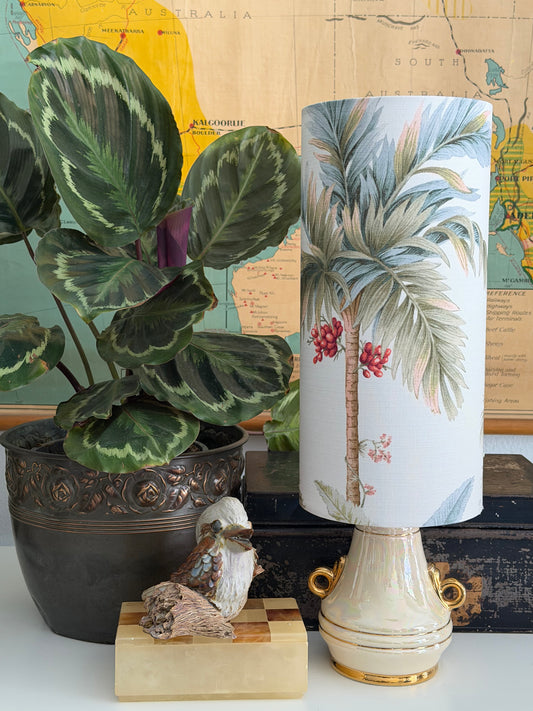 vintage pearl lustre lamp