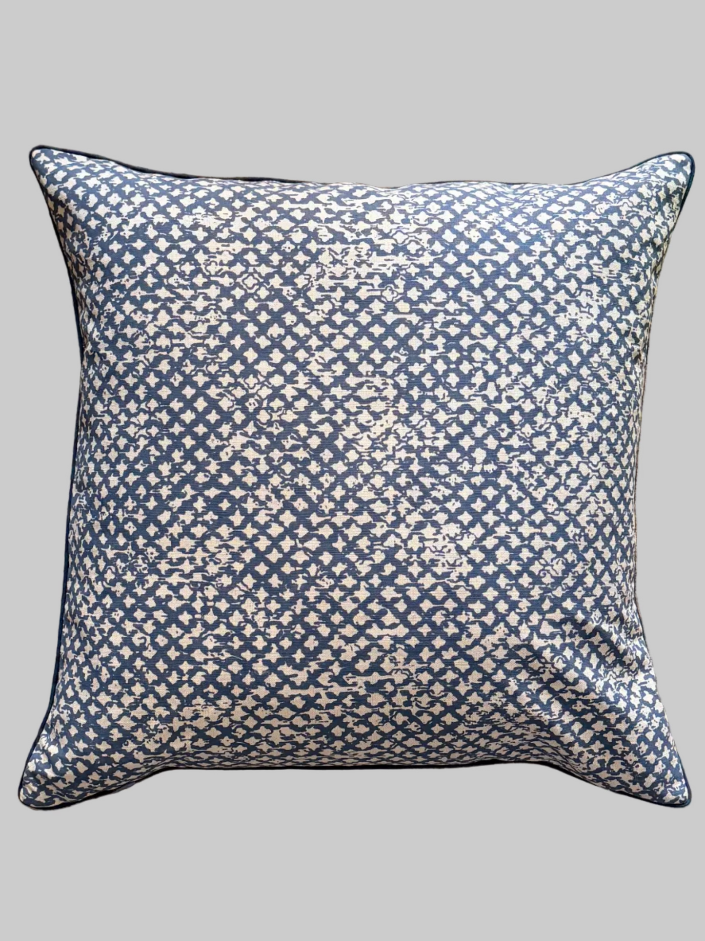 handprinted lattice cushion