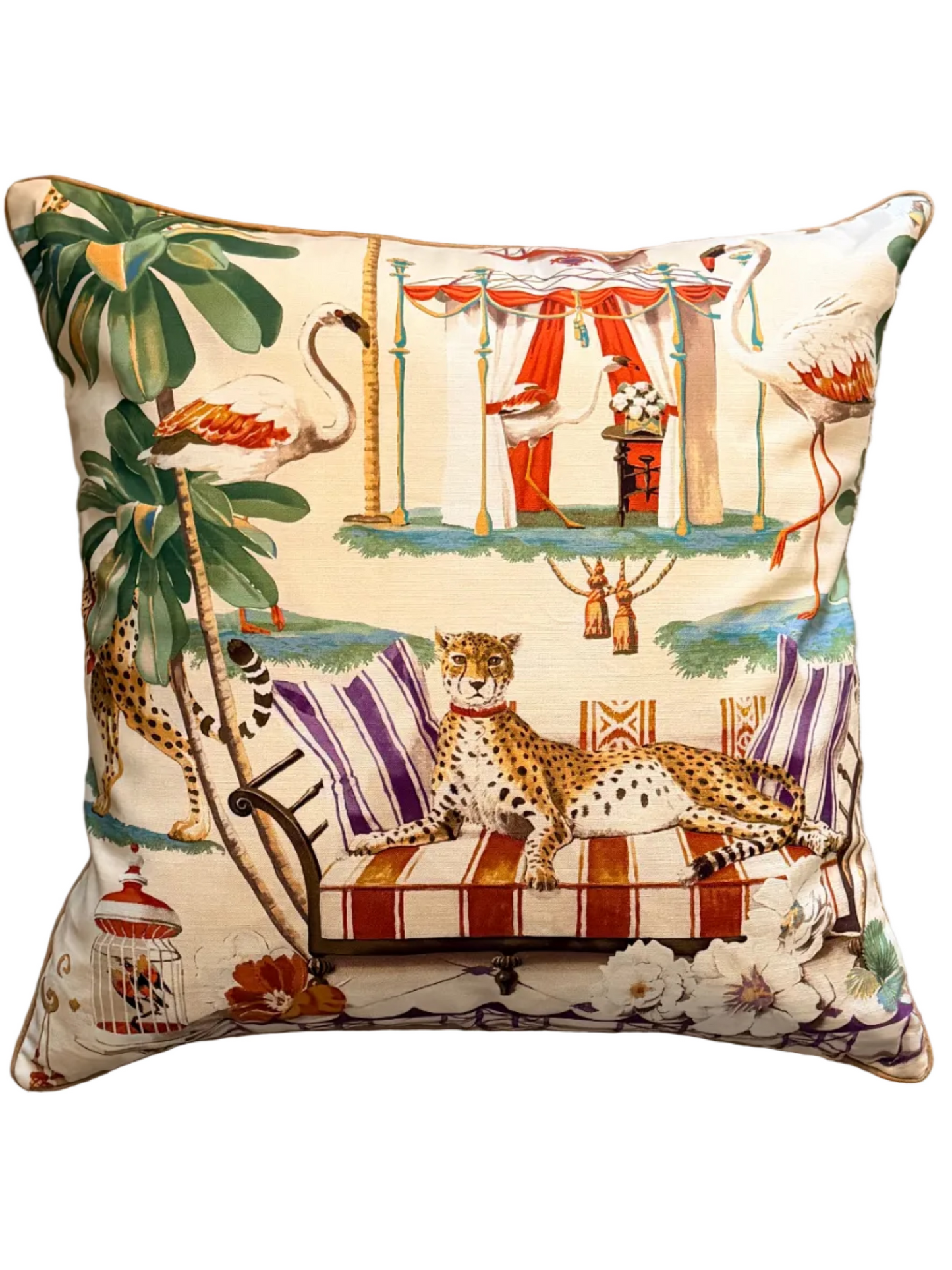 lounging leopard cushion
