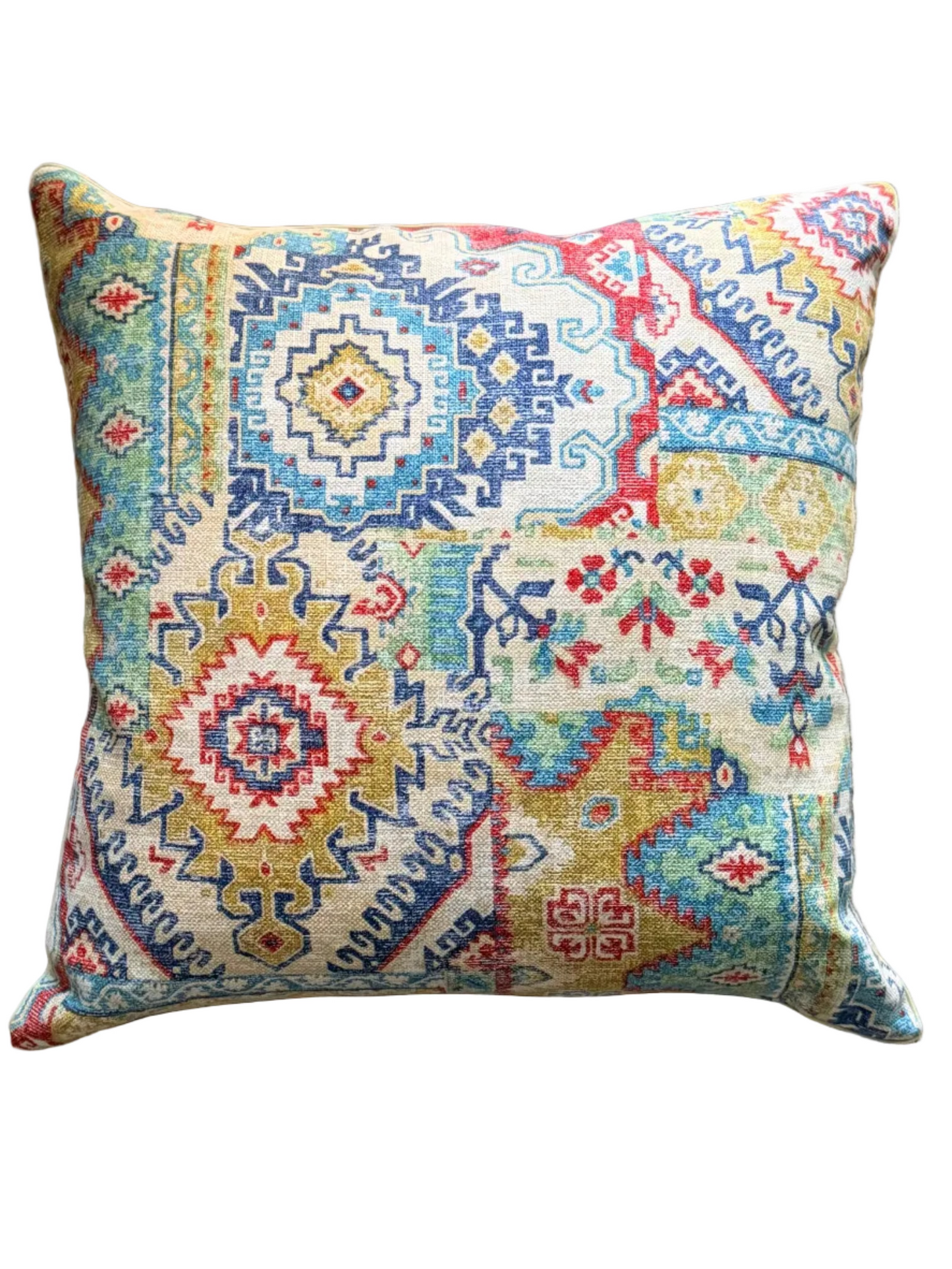 textured Persian style multi colour cushion