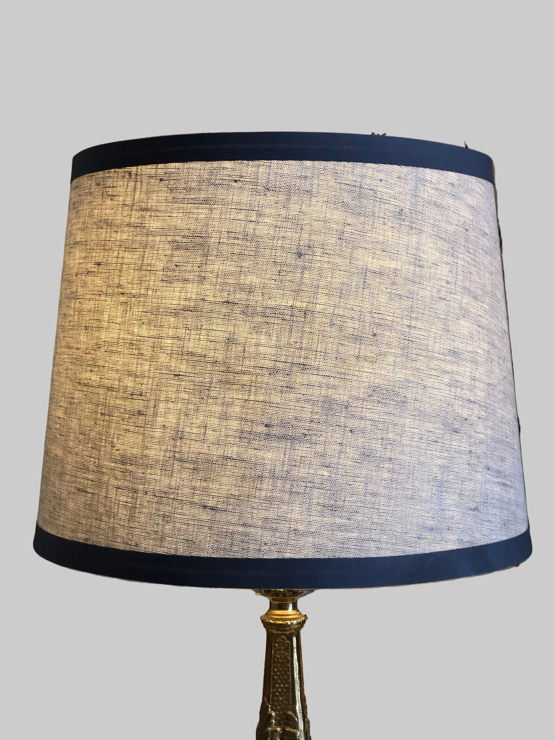 tapered linen lampshade charcoal trim