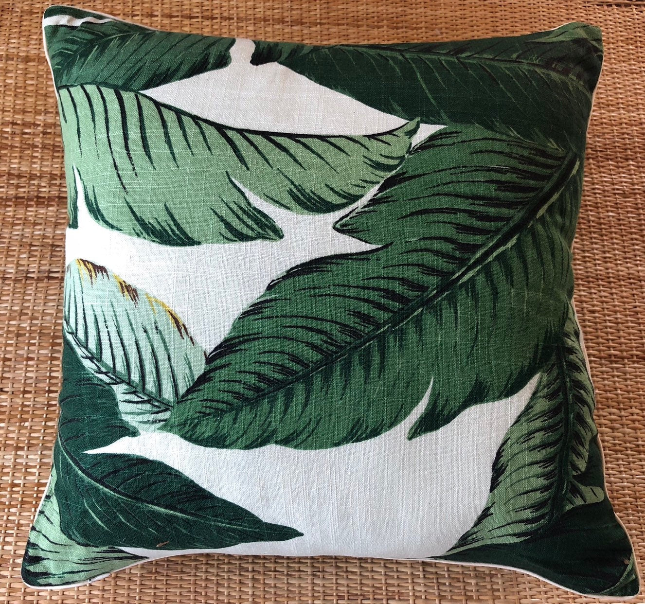 linen banana leaf cushion