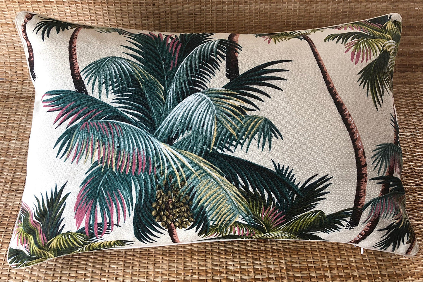 palm tree piped cushion