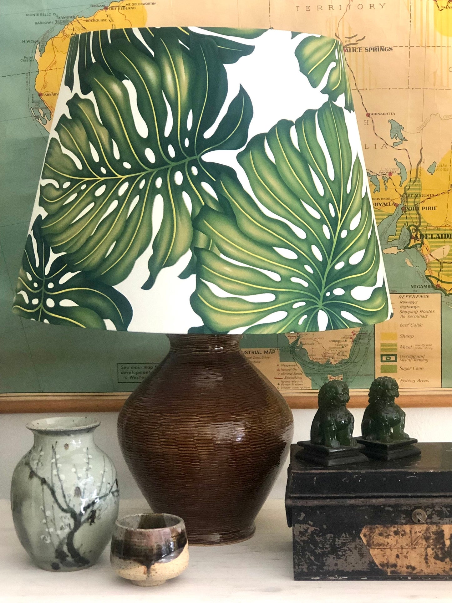 Monstera tapered lampshade